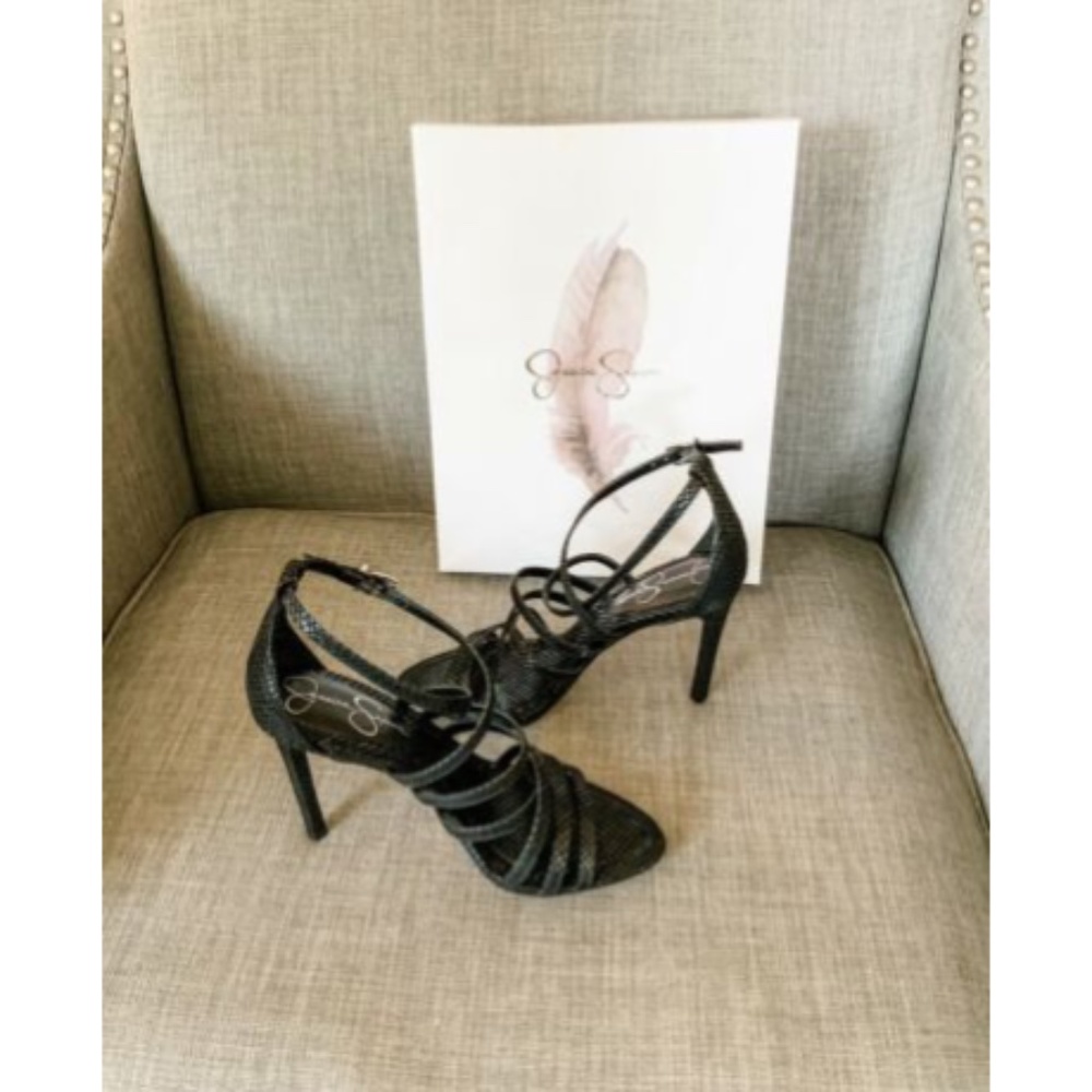 NIB Jessica Simpson Zelta Black Strappy Sandals - Picture 8 of 12